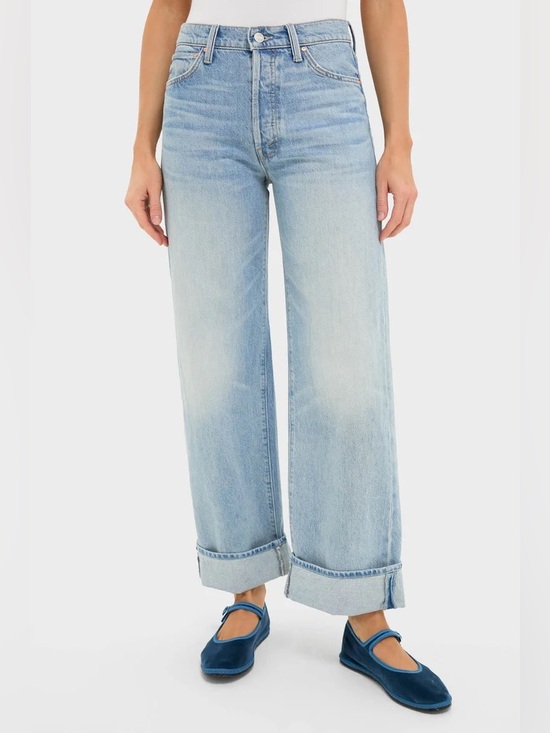 MOTHER Denim - MOTHER The Dodger Button Hover Cuff Jeans in I Could Care Less
